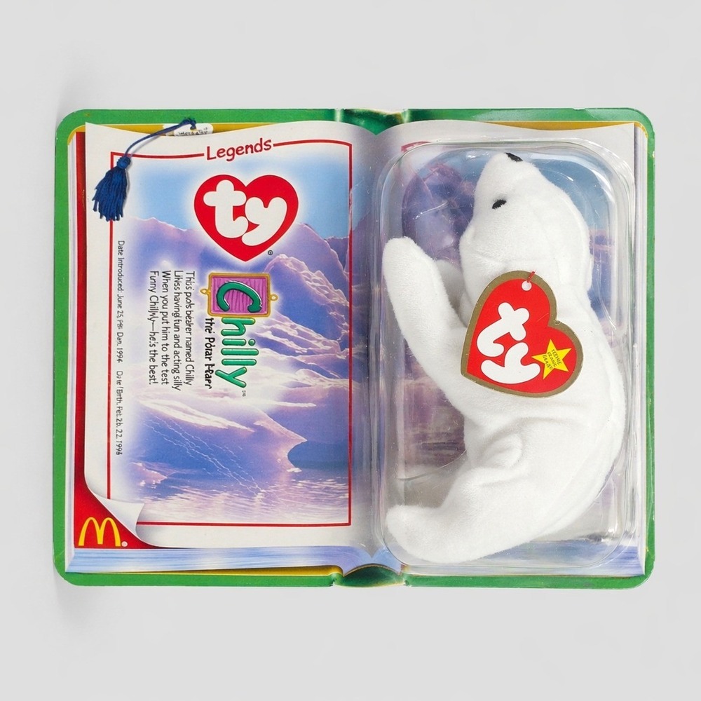 Ty McDonalds Teenie Beanie Babies 2000 Chilly the Polar Bear Legends #9 NIP